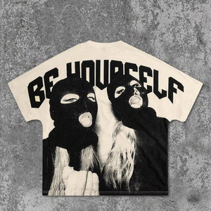 T-shirt à manches courtes pour homme, coupe ample, col rond, logo sur le devant, style streetwear, fabriqué en coton biologique pur, impression personnalisée - Product Image 1
