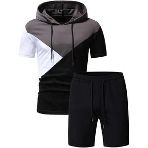 Conjunto de Sudadera con Capucha y Pantalones Cortos para Hombre, Diseño Reversible 2 en 1, Personalizable OEM, Primavera, Color Sólido, Calidad Premium, Poliéster/Algodón Ecológico, Gran Venta - Product Image 1