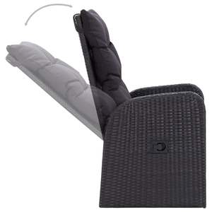 Grand ensemble de salle à manger en bois d'acacia avec housses amovibles noires solides – Collection Jardin - Product Image 6