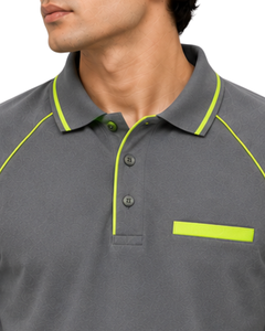 Camiseta Polo Deportiva para Hombre, Color Gris Neón Lima, Personalizada por el Fabricante, Ropa Deportiva Transpirable, Camiseta de Golf Informal, Ajuste Personalizado, Prenda Superior de Verano - Product Image 6