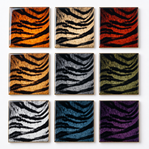 Juego de Posavasos Cuadrados de Cerámica Esmaltada con Diseño de Rayas de Tigre, Hechos a Mano, Antideslizantes para Mesa o Barra - Product Image 2