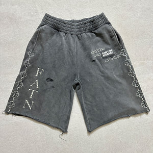 Shorts pour homme Observvex, noirs, style streetwear, avec cordon de serrage, poches, respirants, tricotés, taille mi-haute, 100% coton, écologiques - Product Image 5
