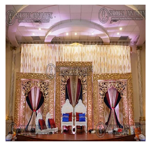 Modern Indian Wedding <b>Stage</b> Decoration Wooden New Ribbon <b>Props</b> Fashionable Wedding Lights Outdoor Parties Crafts Application - Product Image 1