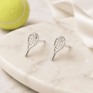 Pendientes Minimalistas de Plata de Ley 925 con Forma Creativa de Raqueta de Tenis, Joyería Deportiva Única para Mujer - Product Image 6