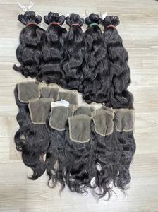 Extensiones de cabello humano ondulado sin procesar 100% de alta calidad, cierre alineado con cutícula, encaje de película virgen de grado de encaje HD negro - Product Image 6