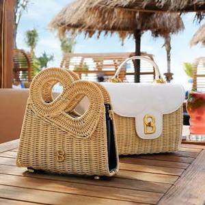 HOT SELLING Vintage Durable Lightweight Foldable Large Capacity Rattan <b>Handbag</b> Woven Summer Beach Bag Women Travel Shopping - Product Image 6