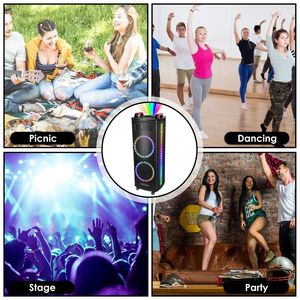 Altoparlante Portatile Wireless per Feste con Luci Colorate, Funzione TWS, Radio FM, Lettore USB e Schede MMC, Ingresso Aux, Chitarra - 1 pz Sistema PA DJ - Product Image 4