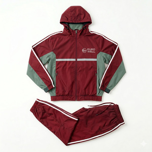 Streetwear Vintage Loose Fit Cargo Windbreaker Tracksuit Hip Hop Oversized Nylon Wrinkle Fabric <b>Jogging</b> <b>Suit</b> For Unisex - Product Image 5