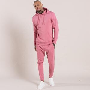 Conjunto Deportivo Rosa para Hombre, Sudadera con Capucha de Manga Larga, Bolsillos Laterales, Ropa Casual, Transpirable, Corte Regular, Estilo Invernal - Product Image 1