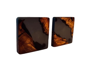 ชุดถาดรองแก้วไม้เรซินแบบคลาสสิกถาดรองแก้วทำมือทำจากอีพ็อกซี่สำหรับร้านกาแฟร้านอาหารแผ่นรองแก้วตกแต่งบ้าน - Product Image 3