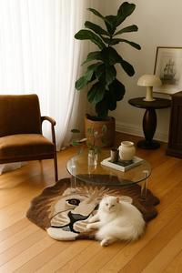 Custom Hand tufted wool and silk rug modern lion face pattern custom size shape luxury soft floor <b>carpet</b> handmade high quality - Product Image 1