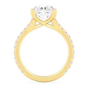 Magnifique bague de fiançailles en or rose 10 carats avec diamants de laboratoire, coupes rondes et émeraude, 566 CTW, bijoux fins de luxe - Product Image 6