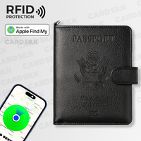 Porte-passeport en cuir RFID étui portefeuille de voyage Apple Find My Anti Lost Tracking Card Slots Organizer OEM Wholesale