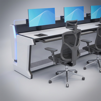 Système de console modulaire pour salle de contrôle, mobilier de studio, bureau de diffusion, poste de travail d'opérateur 911, console de solution professionnelle
