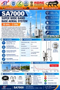 ระบบเสาอากาศฐาน Ultra Wideband สำหรับเรือเดินทะเล VHF ความถี่ 30kHz-2GHz แบบ Dual Whip โพลาไรเซชันแนวตั้ง ความสูง 1.80 เมตร ขั้วต่อแบบ F Female - Product Image 1