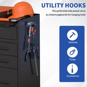 34.3" Mobile <b>Tool</b> Storage Cabinet with Lockable Drawers <b>Rolling</b> Steel Chest for Garage Workshop - Product Image 6