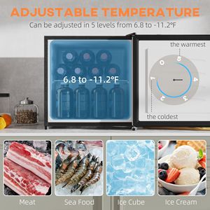Compact <b>Silver</b> Mini Upright <b>Freezer</b> 1.1 Cu.Ft Class a Energy Efficient Swing Door Design Removable Shelves for Household Use - Product Image 4