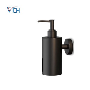 Distributeur de savon liquide mural moderne en acier inoxydable noir mat de qualité export pour salle de bain, cuisine et usage domestique - Product Image 2