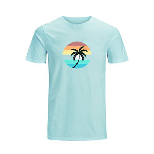 Camiseta de Alta Calidad al por Mayor con Logotipo Personalizado Impreso en DTF, de Secado Rápido, Transpirable, de Lona de Algodón, Cuello Redondo, Estilo Urbano para Hombre - Product Image 3