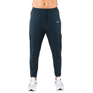 Men's Navy Blue Performance Training Pants with Zip Hem <b>Drawstring</b> Lightweight Breathable Gym Workout Running Sports - Product Image 1