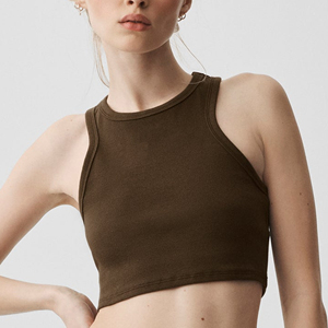 Débardeur de sport pour femme, couleur unie personnalisée, sans manches, vêtements de fitness en gros - Product Image 1
