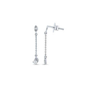 Diamond Sui Dhaaga <b>Fine</b> <b>Dangle</b> <b>Earrings</b> Elegant Drape Design for Women - Product Image 3