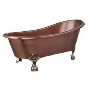 Baignoire ovale autoportante de luxe en cuivre à pieds de chaise, marron, pour villas, salles de bain d'hôtels - Indian Home Crafts - Product Image 4