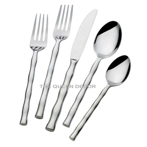 Silver Finished Stainless Steel Cutlery Set Classy Bone Handle Western Style Look Table Decorative Handmade Flatware Set - Product Image 6