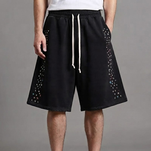 OEM/ODM High Quality 100% Cotton Summer Casual wear Jogger Shorts Anti-Wrinkle Breathable High Street hip hop Shorts for men's - Product Image 1