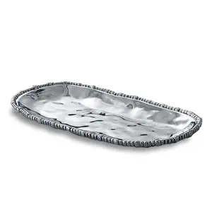 Bandeja de servir de cerámica con borde tallado, estilo americano, ecológica, hecha a mano, decorativa, moderna, de diseño, segura para uso con alimentos. - Product Image 3