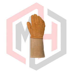 Gants de soudage TIG orange en cuir de porc, antidérapants, sans silicone, polyester enduit de nitrile lisse, anti-coupure, anti-statique, résistants à la chaleur - Product Image 2