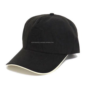 Conception personnalisée 6 panneaux A Frame Hats Flat Embroidery Fit Blank Black Wholesale Logo Men Sports Baseball Cap - Product Image 1