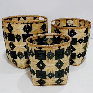 Juego de 3 Cestas Organizadoras de Ropa Tejidas de Bambú, Personalizadas con Asas, Diseño Moderno para Almacenamiento de Herramientas - Product Image 6