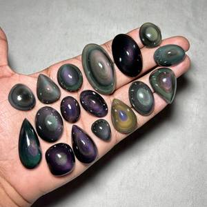 ขายส่งหินออบซิเดียนสีรุ้งธรรมชาติแบบคาโบชอง |   อัญมณีออบซิเดียนสีรุ้งแบบหลวมสำหรับทำเครื่องประดับ |   ขัดเงาแบบผสมผสาน - Product Image 5