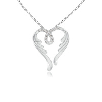 Pendentif en forme de cœur avec ailes d'ange dorées et diamant cultivé en laboratoire, bijoux romantiques pour femmes, or 10K 14K 18K, argent 925 935