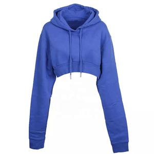 Sudadera Corta Deportiva Casual para Mujer, de Algodón y Poliéster, con Forro Polar, Diseño Sólido, Cierre de Cremallera, para Invierno, con Logotipo Personalizado - Product Image 3