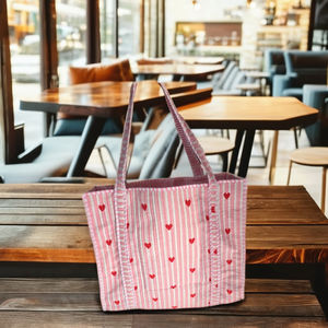 Traditional Eco-Friendly Women's Lady <b>Tote</b> <b>Bags</b> 100% Pure Cotton Solid Color Open Handmade Quilted 18" Lightweight - Product Image 3