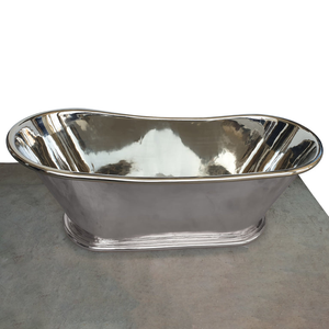 Copper Bathtub Nickel Finish Interior and Exterior Handmade Bathroom Centerpiece for Villas Hospitality and Interior Decoration - Product Image 4