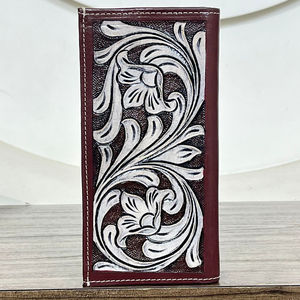 Cartera de Cuero Repujado Artesanal con Diseño de Cuentas, Delgada, Bifold, con Múltiples Ranuras para Tarjetas, Ventana para Identificación y Compartimento para Efectivo, para Hombre - Product Image 5