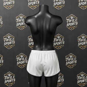 Women's White Satin Shorts Elastic Waist Loose Fit Sporty Style Solid Color Breathable Woven Fabric - Product Image 3