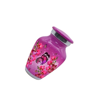Pink Butterfly Urns Set of 4 - Small <b>Keepsake</b> for Human Ashes with <b>Box</b> & Bags - Pink Urns for Women - Mini Urns for Ashes - Product Image 1