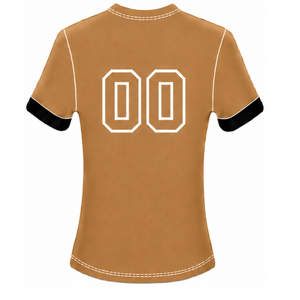 Maillot de football marron camel à manches courtes, uniforme d'équipe sportive, tenue d'entraînement, vêtements de sport, vêtements de performance - Product Image 2