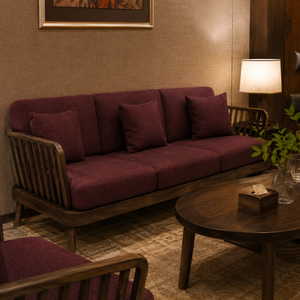 Sofá de 3 Plazas de Madera de Teca Sólida de Primera Calidad, Muebles de Salón Tapizados de Lujo para Hotel, Villa, Apartamento, Sala de Estar - Product Image 4