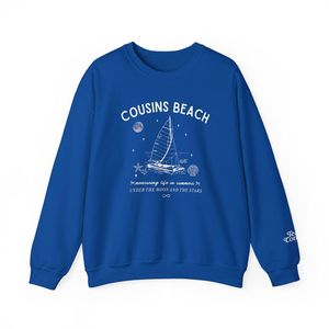 Sudadera blanca con cuello redondo de Cousins Beach, Carolina del Norte, 100% algodón, estilo oversize, informal, unisex, para primavera. - Product Image 6