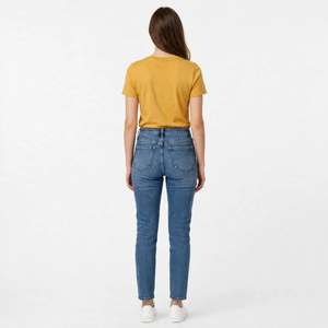 Camiseta de Cuello Redondo para Mujer, Color Sólido, 100% Algodón, Corte Regular, Manga Corta, Informal, de BD - Product Image 3
