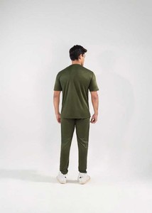 ชุดวอร์ม/ชุดออกกำลังกาย/ชุดจ็อกกิ้งสีเขียวมะกอกทรงปกติสำหรับผู้ชาย ดีไซน์สั่งทำพิเศษ ผ้าฝ้าย 100% ระบายอากาศได้ดี ชุดเซ็ตเข้าชุดกัน - Product Image 2