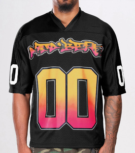 เสื้อเจอร์ซีย์อเมริกันฟุตบอล/ฟุตบอล แบบยูนิเซ็กซ์ สีเทา คอวี แขนสั้น ผ้าตาข่าย พิมพ์ลายแบบซับลิเมชั่น ระบายอากาศได้ดี ซับเหงื่อ ผลิตจากโพลีเอสเตอร์ 100% - Product Image 6