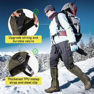 Polainas de Senderismo Ajustables e Impermeables de Nailon al por Mayor |   Fundas Duraderas para Botas de Nieve |   Equipo de Caza y Montañismo al Aire Libre - Product Image 3