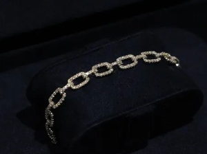 Pulsera de cadena con diamantes de moissanita en plata de ley 925, regalo para aniversario - Product Image 2