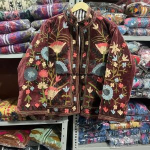 Indian Handmade Suzani Cotton Jacket Hand Embroidered Short Jacket Unisex Coat Handmade Suzani Short Jacket - Product Image 4
